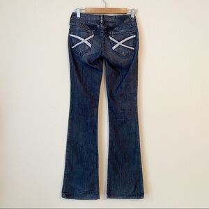 Robin’s Jean Angel Embroidered Leather Trim Bootcut Jeans - 26